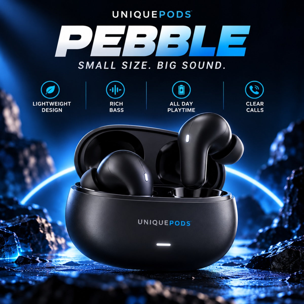 UniquePods Pebble earbuds – Small Size. Big Sound.