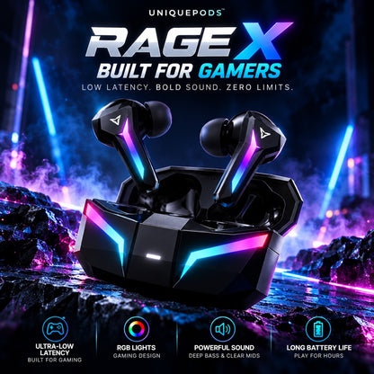 UniquePods Rage X gaming earbuds – Built for Gamers