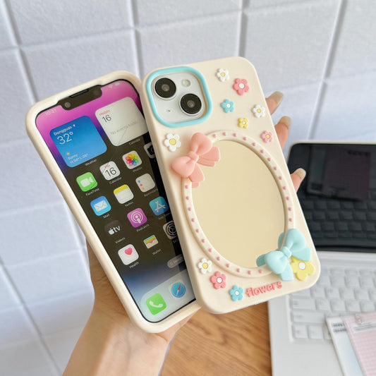 Flower mirror silicone iPhone case